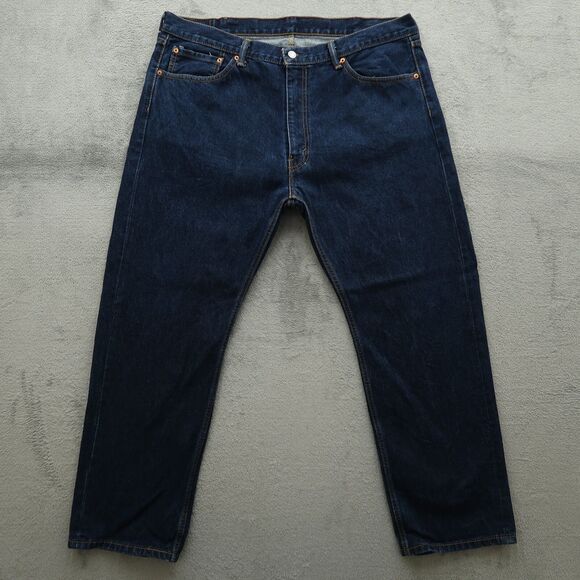 Levi's 505 Jeans Mens Size 40x30 Blue Regular Straight 100% Cotton Denim Dark - Picture 1 of 16